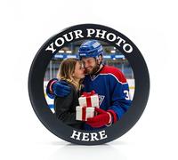 Zhyyanp Hockey Puck Personalized Photo Logo Hockey Pucks - Custom Standard Competition Ice Hockey Pucks - Hockey Gifts for Fans Mens Boys Boyfriend Husband Dad -Thanks Coach Gift (BK)