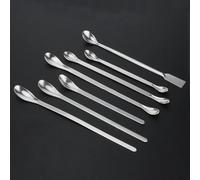 ZHYYUTN 10 pieces/batch laboratory single/double/square head stainless steel drug reagent sample weighing spoon 16/18/20/22/25/30cm(Single-head 16cm)