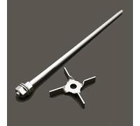 ZHYYUTN 1pcs Lab 304 Stainless Steel Cross Centrifugal Blade Four-leaf Paddle for Laboratory Mixer Equipment Stirring Rod Optional(8x400mm Type-2)