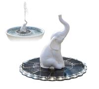 ZhzeYun Elephant Shaped Solar Bird Bath Fountain, Floating Solar Water Pump with LED Lights, Waterproof Auto Start Water Feature for Garden Pond Pool Backyard Outdoor Decor A