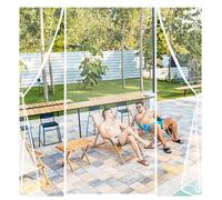ZHZFSH Fly Screens for Doors, Reinforced Polyester Double Door Screen Curtain for Sliding Door French Door Keep Fly Bug Out, Heavy Duty Bug Mesh Curtain, Lets Fresh Air in,White-B, 180x250cm