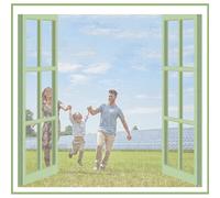 ZHZFSH Mosquito Window Nets, Self-Adhesive Insect Mesh Curtain, Anti Insect Screen Window, Fly Screens for Windows Net, Removable and Washable, with Full Frame Magic Tape, White-a, 60x100cm