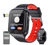 ZHZWwansuGE 4G Smartwatch, Elderly Fall Detection Watch, With Fall Detection, GPS Anti-Loss Tracker, SOS Alarm, HD Video Calling, For Seniors/Dementia/Alzheimer's Patients Red