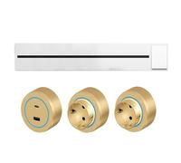 ZHZWwansuGE 8000W 32A Power Rail Socket, 40-100cm Power Rail (With Switch) + Ada-pter (With Blue Ambient Light), Wall-Mounted Power Socket, For Living Room, Kitchen, Office B-40cm