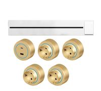 ZHZWwansuGE 8000W 32A Power Rail Socket, 40-100cm Power Rail (With Switch) + Ada-pter (With Blue Ambient Light), Wall-Mounted Power Socket, For Living Room, Kitchen, Office B-60cm