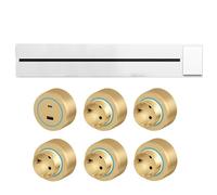 ZHZWwansuGE 8000W 32A Power Rail Socket, 40-100cm Power Rail (With Switch) + Ada-pter (With Blue Ambient Light), Wall-Mounted Power Socket, For Living Room, Kitchen, Office B-75cm