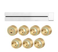 ZHZWwansuGE 8000W 32A Power Rail Socket, 40-100cm Power Rail (With Switch) + Ada-pter (With Blue Ambient Light), Wall-Mounted Power Socket, For Living Room, Kitchen, Office B-80cm