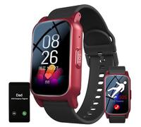 ZHZWwansuGE Smartwatch For Seniors - Fall Detection, GPS Tracker, SOS Call Button, Health Monitoring + Auto Answer + Voice Prompts, Dementia/Alzheimer'S Tracker Watch Red