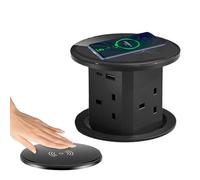 ZHZWwansuGE Vertical Lifting Socket, Automatic Pop-Up Power Socket, With 4 Sockets + Usb + Type-C Port + 15W Wireless Charging, Automatic Lifting, For Home And Office E