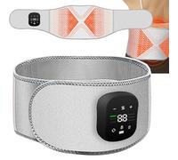 ZHZWwansuGE Waist Heating Pad, Air Pressure Kneading Heat Massage Belt, 4-Zone Vibration, 6-Speed Heating + 15-Minute Timer, Relieve Waist Pain, Promote Blood Circulation Grey