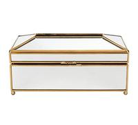 ZHZXBDGQ Tissue Box - Desktop Tissue Box Glass Paper Holder Extraction Tissue Box Storage Case for Home Office Decor -Mirror Gold||L