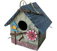 ZHZXBDGQ Wooden Bird Feeder, Hanging, Birdhouse and Bird Feeder Wooden Decorative Exterior Painted, Garden Decoration-Light Green