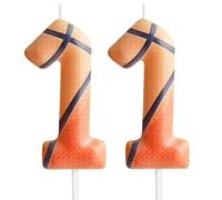 Zi Lan Basketball 11th Birthday Candle Brown Basketball Themed Cake Candles Happy Birthday Party Cake Topper for Boy Girl Kid Sport Theme Party Decorations Celebration Supplies