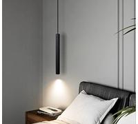 Zi Yang LED black Hanging lamp Bedside table bedroom Pendant lamp Warm light 3000K Minimalist Hanging lamp Height adjustable Nordic Modern chandelier Kitchens Studio Loft Dining table lamp,40CM