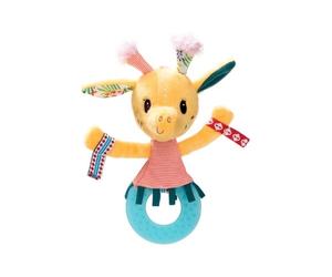 ZIA THE GIRAFFE TEETHING RATTLE WITH TAGGIES STYLE MANE by LILLIPUTIENS - NEW