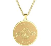 ZIAFRPN Amor Fati Pendant Stoic Necklace Philosophy Pendant Necklace Stoic Gift for Men Punk Jewelry