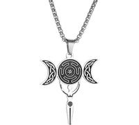 ZIAFRPN Ancient Greek Triple Moon Goddess Healing Necklace Celtic Sunset Moon Pendant Lucky Amulet Jewelry congratulations gifts