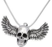 ZIAFRPN Big Size Fallen Angel Wings Skull Pendant Necklace Men's Personality Unique Fashion Party Jewelry Gift congratulations gifts