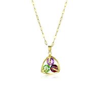 ZIAFRPN Bohemia Three Colors Crystal Pendant Clavicle Chain Necklaces For Women Steel Jewelry Female present-