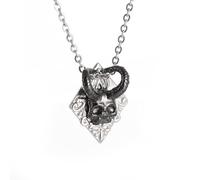 ZIAFRPN Casual Necklace Pendant Dark Gothic Skull Horn Pendant Girls Punk Trend Necklace Ladies Exquisite Jewelry Jewellery