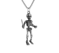 ZIAFRPN Casual Necklace Pendant Gothic Assassin Soldier Skull Pendant Necklace Men's Personality Biker Punk Rock Jewelry Jewellery