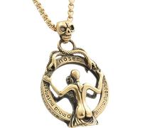 ZIAFRPN Casual Necklace Pendant Punk Vintage Magic Mirror Pendant Necklace For Men Women Gothic Unique Skull Necklaces Fashion Jewellery