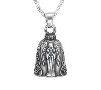 ZIAFRPN Casual Necklace Pendant Retro Punk Goddess Angel Wings Bell Pendant Motorcycle Ride Rock Exhibition Jewelry Accessories Amulet Necklace Jewellery