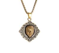 ZIAFRPN Casual Necklace Pendant Stylish Three-Color Lion Head Animal Pendant Necklace for Women Fashion Evening Jewelry Gift Jewellery