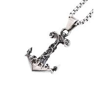 ZIAFRPN Casual Necklace Pendant Vintage Nordic Viking Anchor Pendant Punk Hip Hop Amulet Necklace for Men Women Fashion Jewelry Jewellery