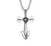 ZIAFRPN Casual Necklace Pendant Vintage Punk Hip Hop Templar Knight Cross Pendant Necklaces For Men Women Fashion Jewerly Jewellery