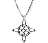 ZIAFRPN Casual Necklace Pendant Witch Knot Pendant Irish Celtic Knot Cross Lucky Knot Necklace Men Women Fashion Amulet Jewelry Gift Jewellery