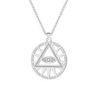 ZIAFRPN Chandle All-Seeing-Eye of Providence Illuminati Pyramid Charm Necklace for Men