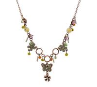 ZIAFRPN Chinese Retro Bead Butterfly Necklace Women Light Luxury Exquisite High Aesthetic Design High-End Collarbone Chain Jewelry