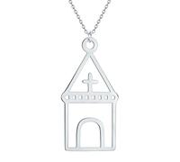 ZIAFRPN Church Cross Art Line Necklaces for Women No Fade Stainless Steel Chains Fashion Clavicle Choker Pray to God Jewelry