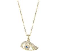 ZIAFRPN Classic Blue Devil Eye Stainless Steel Necklaces For Women Vintage Light Luxury Micro Inlay Female Pendant Necklace Jewelry