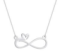 ZIAFRPN Classic Infinite 8 Heart Line Necklace Stainless Steel Gold Pendant Chains Choker Necklace For Women Men Unique Gifts