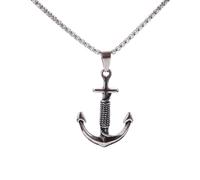 ZIAFRPN Classic Popular Anchor Trident Pendant Necklace for Men and Women Hip-Hop Rock Trend Nordic Jewelry