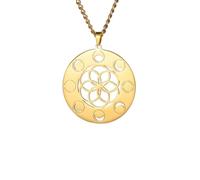 ZIAFRPN Classic Seed of Life Women Necklace Moon Phase Pendant Sacred Geometry n Lucky Amulet Jewelry