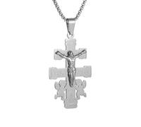 ZIAFRPN Cross Pendant Little Angel Prayer Necklace for Men Women Vintage Amulet Jewelry Gift