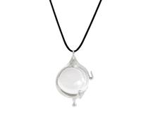 ZIAFRPN Crystal Glass Pendant Necklace with Black Cord, Unisex Heart Shape Teardrop Design, 43x31mm, 26.5g