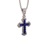 ZIAFRPN Cubic Cross Pendant Necklace for Men and Women Hip Hop Rock Faith Amulet Jewelry Gift