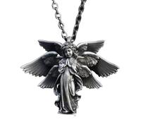 ZIAFRPN Delie Antique Silver Color Seraph Prayer Good Luck Necklace Pendant Men Women Anniversary Amulet Jewelry Gift congratulations gifts