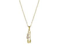ZIAFRPN Design Sense Heart Inlay Paper Clip Pendant Stainless Steel Necklaces For Women Goth Hip Hop Style Chain Jewelry