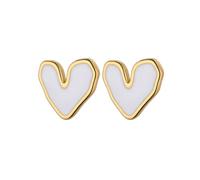 ZIAFRPN Esmalte Corazón Pendientes de Botón para las Mujeres Niñas Pendientes de Corazón de Color Dorado Boda Dulce Joyería Fiesta Regalos de Moda