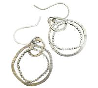 ZIAFRPN Ethnic Silver Irregular Round Shape Earrings Vintage Geometry Splicing Dangle Earrings for Women Jewelry
