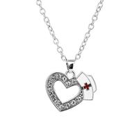 ZIAFRPN European and American jewelry creative heart-shaped nurse hat Fashion hollow peach heart clavicle chain Jewelry