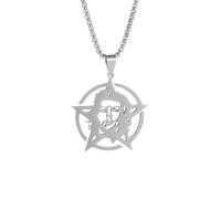 ZIAFRPN Exquisite Pentagram Che Guevara Statue Pendant Necklace for Men Punk Trend Faith Jewelry congratulations gifts
