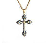 ZIAFRPN Exquisite Shining Ice Crystal Cross Pendant Christian Amulet Necklace for Men Women Fashion Lucky Amulet Jewelry congratulations gifts
