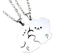 ZIAFRPN fashion 1pair Cute Puppy Hugging Necklace Boyfriend Girlfriend Gift Couple Gift