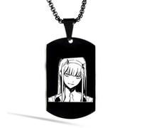 ZIAFRPN fashion Anime Darling Character Code 002 Zero Two Necklace Devil Horn Pendant Necklace for Women Men Gift